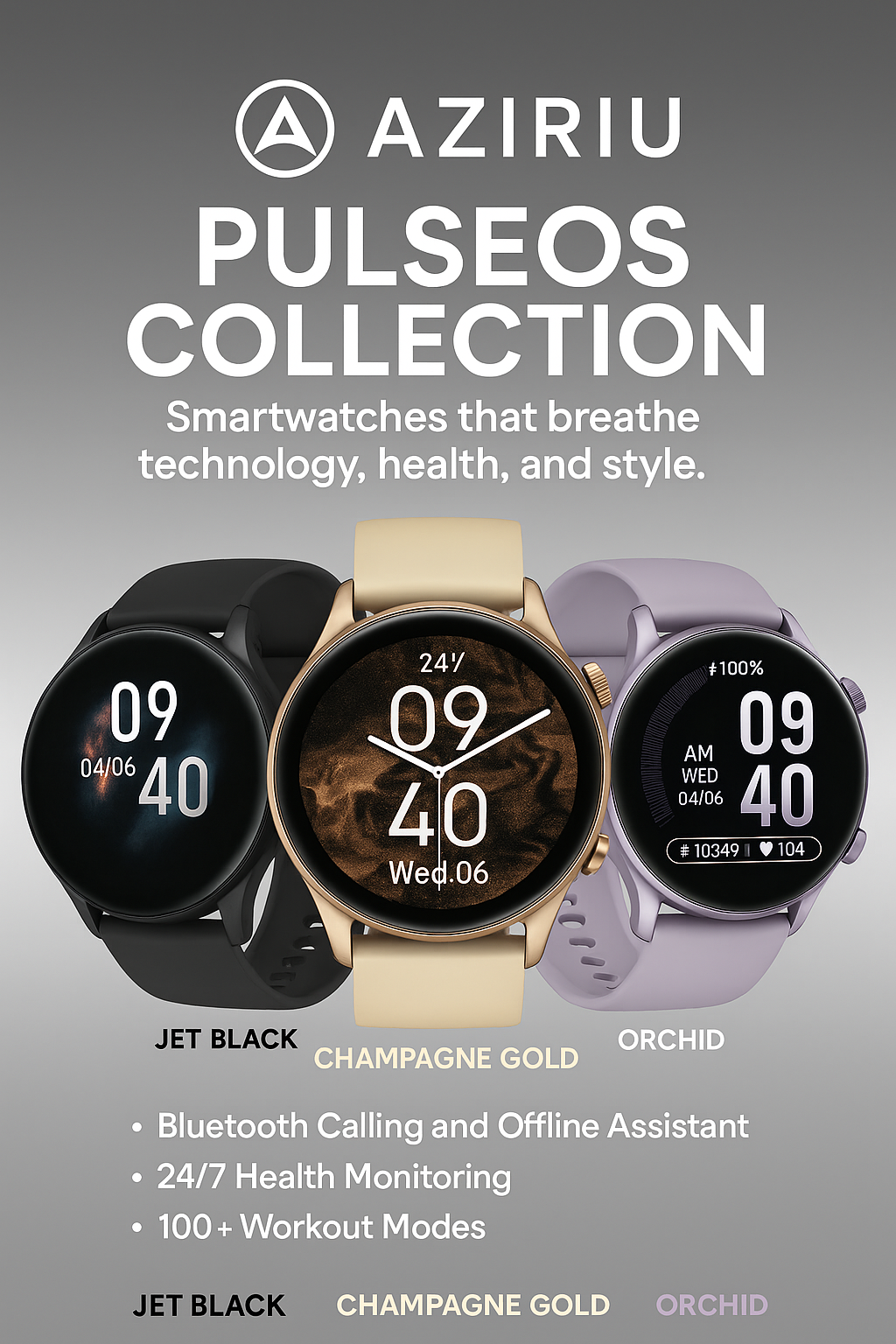 Aziriu Chronix – Premium Smartwatch with Voice Calling, AMOLED Display & Fitness Tracking