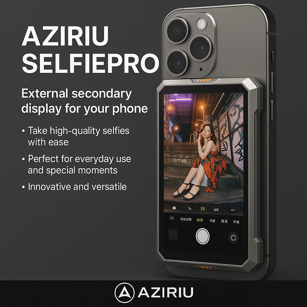 Aziriu SelfiePro – Premium Selfie Accessory with Magnetic Mount, High-Quality Photos, and Video Calls | Portable and Stylish Design