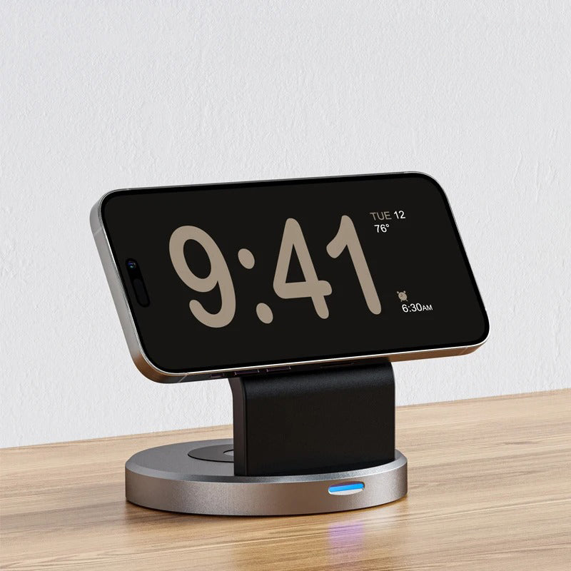 Aziriu SlimDock – 3-in-1 Minimalist Wireless Charging Station for iPhone, Apple Watch and AirPods | 15W MagSafe Magnetic Fast Charger